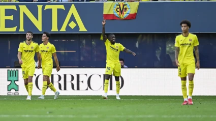 Pépé celebra su gol, en el Villarreal - Osasuna