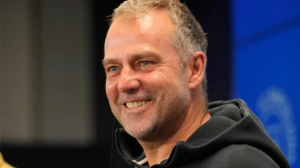Hansi Flick, entrenador del Barcelona, en rueda de prensa