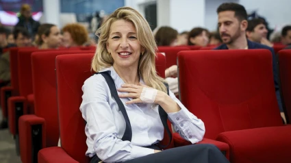 La vicepresidenta segunda y ministra de Trabajo y Economía Social, Yolanda Díaz clausura el acto 'Un PERTE al servicio de las personas y el planeta. Proyectos inspiradores para transformar el futuro'