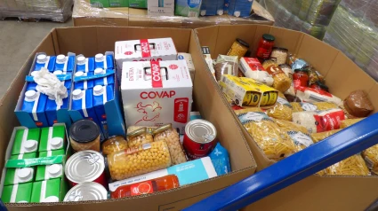Productos recibidos en el Banco de Alimentos.