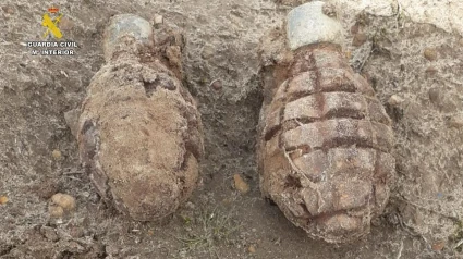 La Guardia Civil detona dos granadas de mano halladas en el monte de Berzosilla (Palencia)