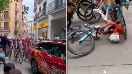Una señora pudo provocar una montonera en el pelotón de la Vuelta Femenina.