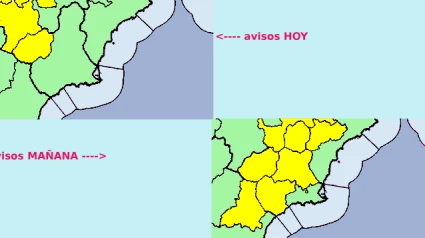 Aviso amarillo por tormentas en la Región de Murcia