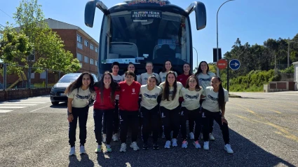 Las jugadoras del Guardés antes de afrontar su viaje a Valladolid