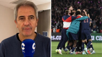 Manolo Lama y los jugadores del PSG