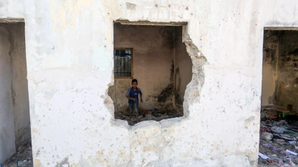 2ABXTTM Palestinian Refugees Rafah Camp, in Southern Gaza Strip, on Nov 29, 2019. Photo by Abed Rahim Khatib/alamy