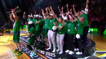 Unicaja celebra la reconquista de la FIBA Champions League de baloncesto