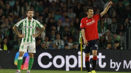 Budimir celebra el gol del empate de Osasuna contra el Betis