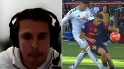 Isaac Fouto, Fede Valverde y Fermín López en la jugada polémica
