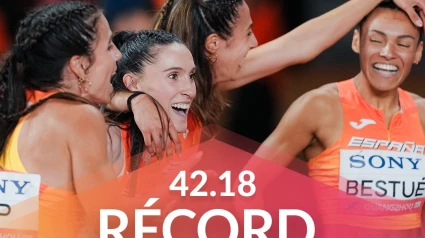 Esperanza Cladera y el equipo del 4x100