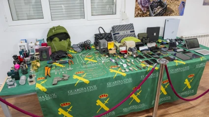 Parte de lo intervenido en los registros de la Guardia Civil