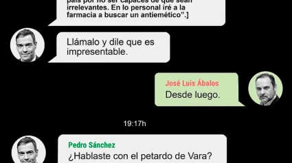 Wasaps de Pedro Sánchez a Ábalos, en noviembre de 2020