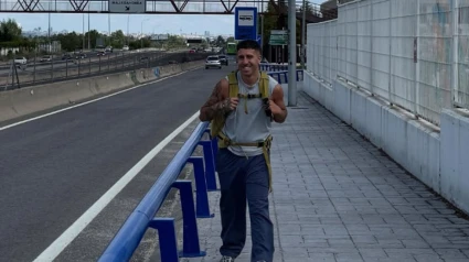Enol en el primer día de caminata