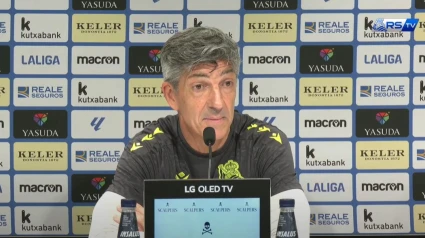Imanol Alguacil en la rueda de prensa previa al partido ante el Celta