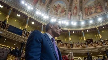 El presidente del Gobierno español, Pedro Sánchez, durante su comparecencia en el Congreso de los Diputados