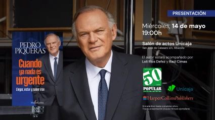 Cartel de la presentación del libro de Pedro Piqueras esta tarde