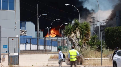 Columna de humo del lugar donde se ha producido el accidente