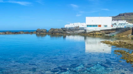 Charco de San Lorenzo en el que ha quedado atrapado el tiburón