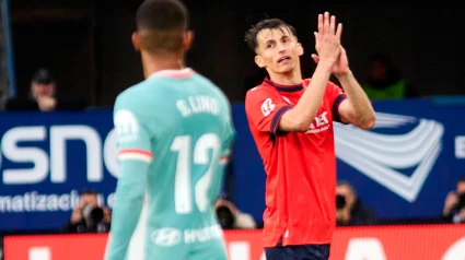 Ante Budimir, en un momento del partido entre Osasuna y Atlético de Madrid
