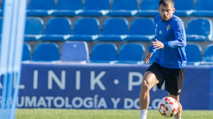 José Artiles, durante un entrenamiento en el Rico Pérez.