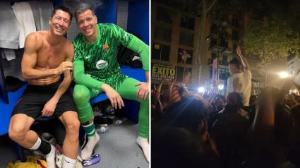 Noche de celebración en Barcelona tras la conquista de la 28ª Liga para el club.