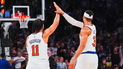 Brunson, la gran estrella de los Knicks, junto a Hart, otro de los pilares del equipo.
