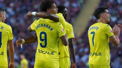 Buchanan celebra su gol en el Barcelona-Villarreal