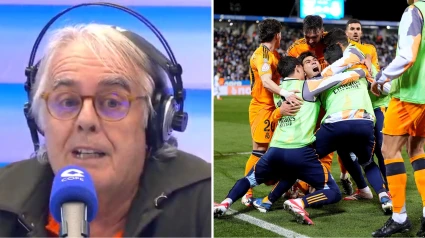 Siro López y los jugadores del Real Madrid
