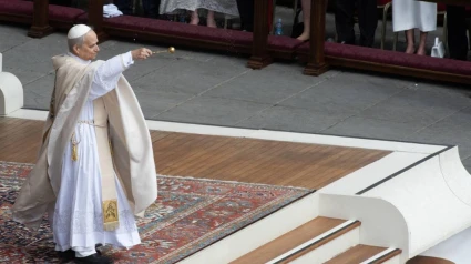 Un momento de la misa del inicio del pontificado del Papa León XIV