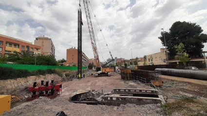 Obras para el soterramiento del Ave en Lorca entre la alameda de Cervantes y Camino Marín