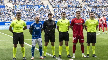 Imagen antes del comienzo del Oviedo-Zaragoza
