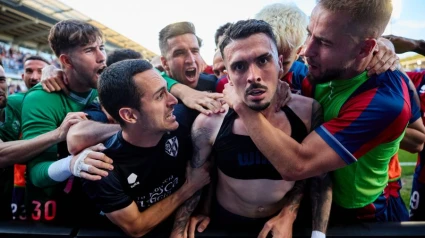 Imagen de la celebración del Huesca