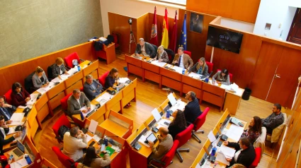 Imagen del salón de plenos del Ayuntamiento de Lorca desde el palco de ciudadanos