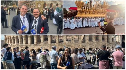 Así vivió el equipo de COPE Málaga la Gran Procesión por el Jubileo de las Cofradías: "La noche en el cuartelillo de Roma"