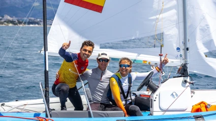 Marta Cardona con Jordi Xammar, oro en el Europeo 470