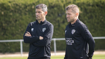 Imagen del entrenamiento del Huesca