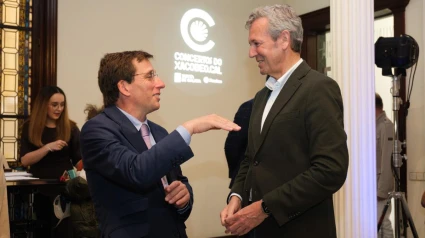 Martínez-Almeida y Alfonso Rueda en un acto de Madrid