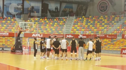 El Odilo, antes de comenzar el entrenamiento