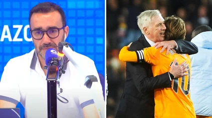 Juanma Castaño | Luka Modric y Carlo Ancelotti se funden en un abrazo