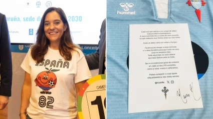 Inés Rey y la camiseta del Celta