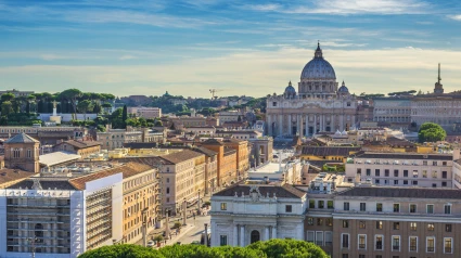 Horizonte de la ciudad de Roma al atardecer, Roma