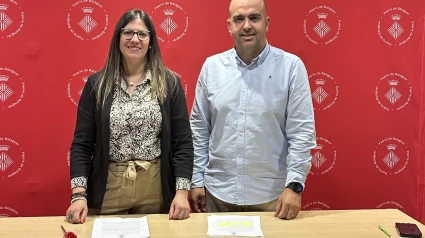Lorena González, alcaldessa de Balaguer, i Guifré Ricard, segon tinent d'alcalde.