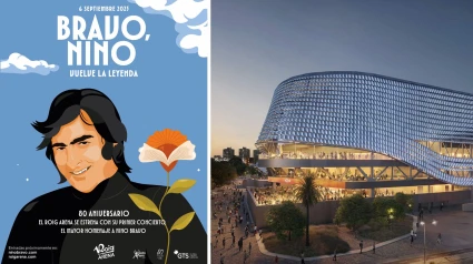 El cartel del concierto junto al Roig Arena, futuro recinto donde se celebrará