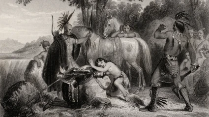 El capitán John Smith rescatado por Pocahontas