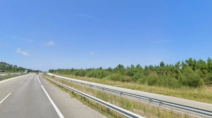 Zona de la autopista en la que se instalará el primer área de recarga ultrarrápida en una autopista en Asturias