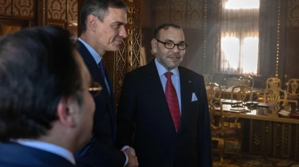 El rey de Marruecos, Mohamed VI, durante una visita de España