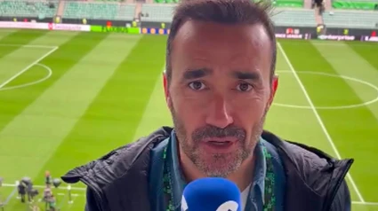 Juanma Castaño, dentro del estadio de Breslavia