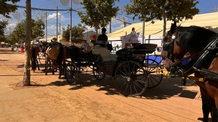 Carruaje en el recinto ferial del Arenal