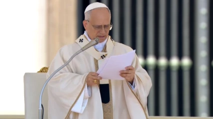 El Papa León XIV durante la homilía pronunciada en el Eucaristía por Jubileo de las Familias, de los Niños, de los Abuelos y de los Mayores
