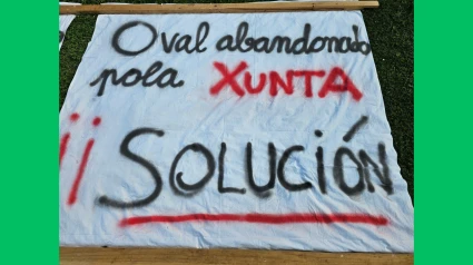 Una de las pancartas que preparan los vecinos